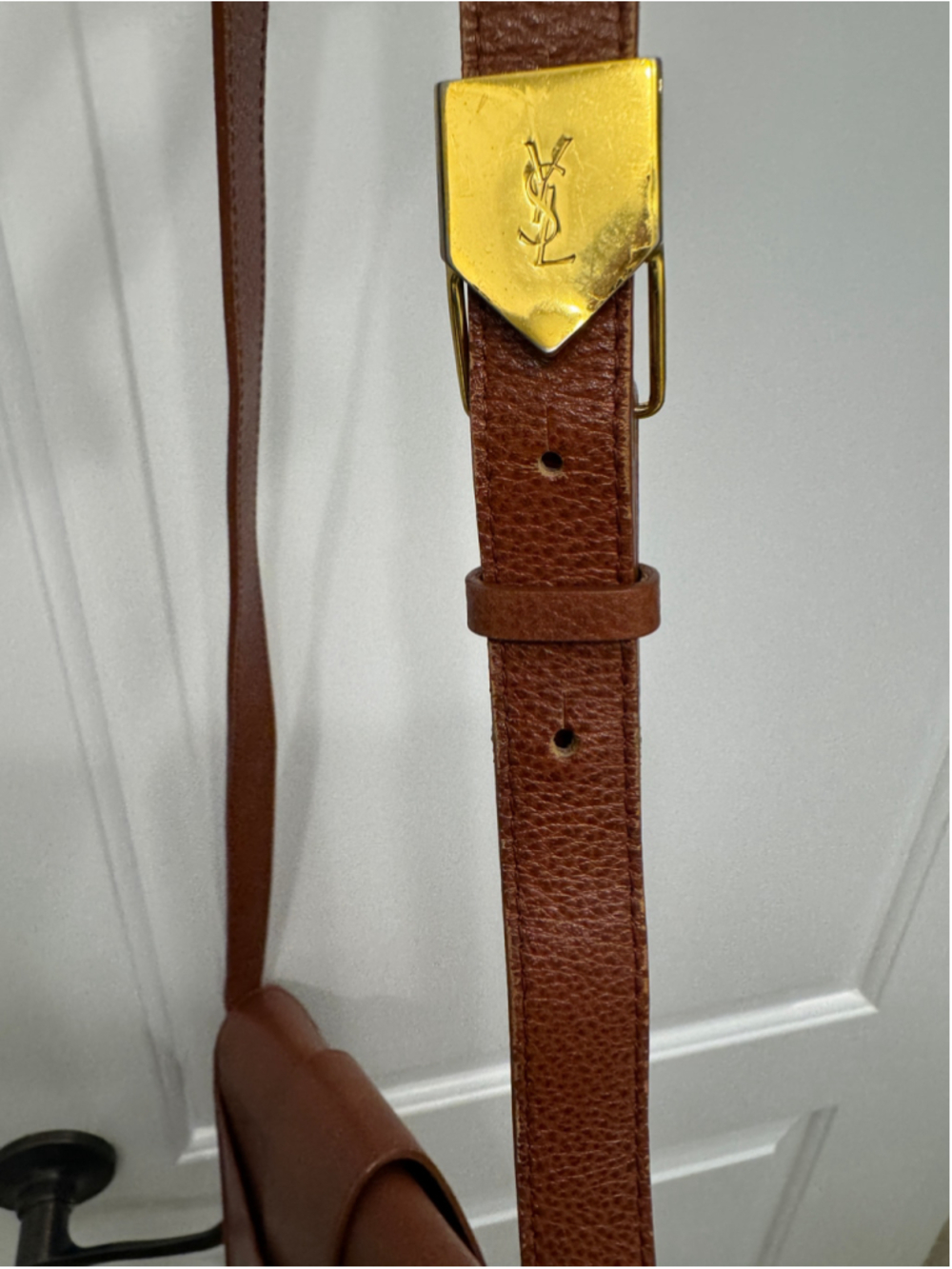 YSL Brown Leather Saddle Crossbody Vintage Bag - Picture 15 of 15